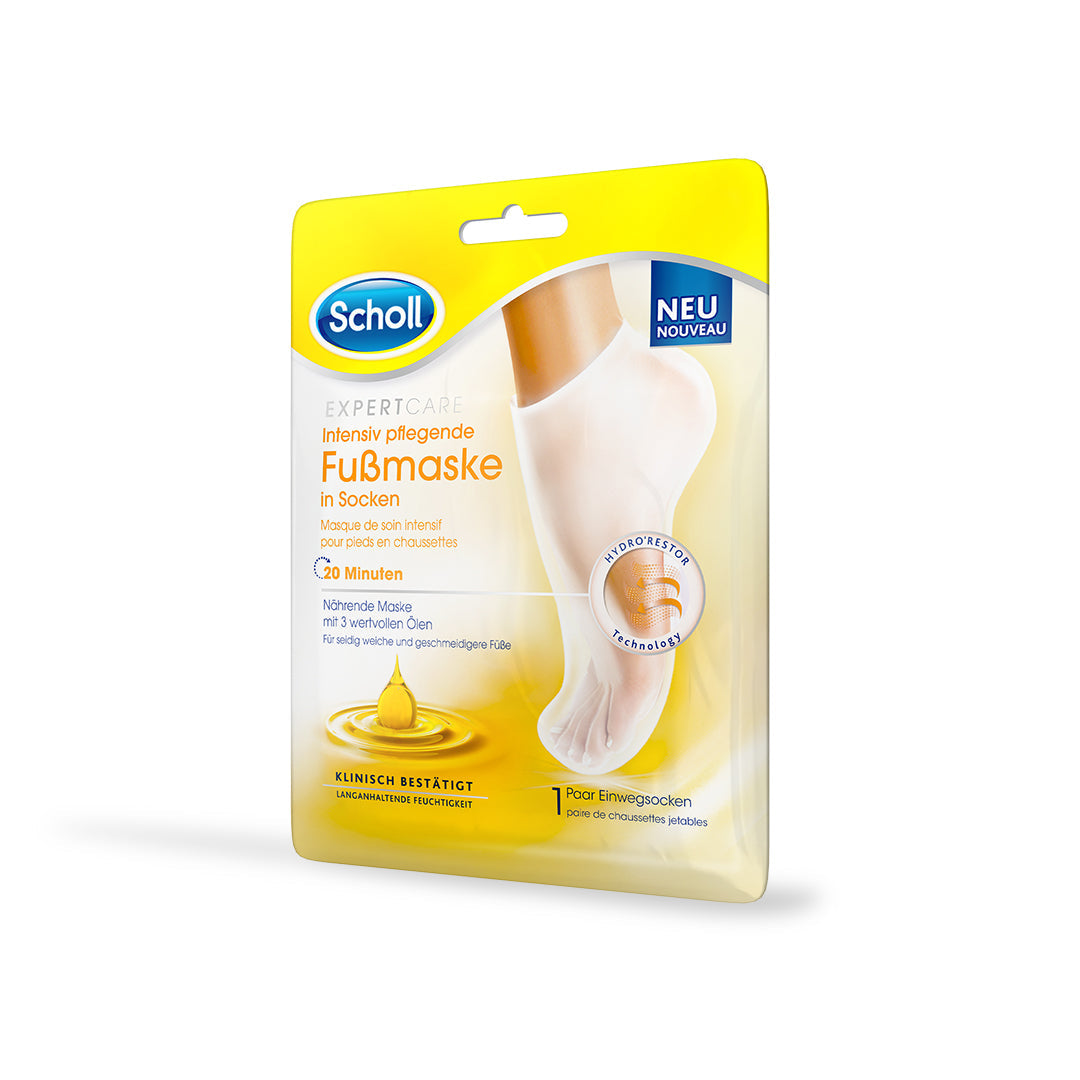 Scholl DE Care Scholl ExpertCare Intensiv pflegende Fußmaske in Socken – Nährende Maske mit 3 wertvollen Ölen