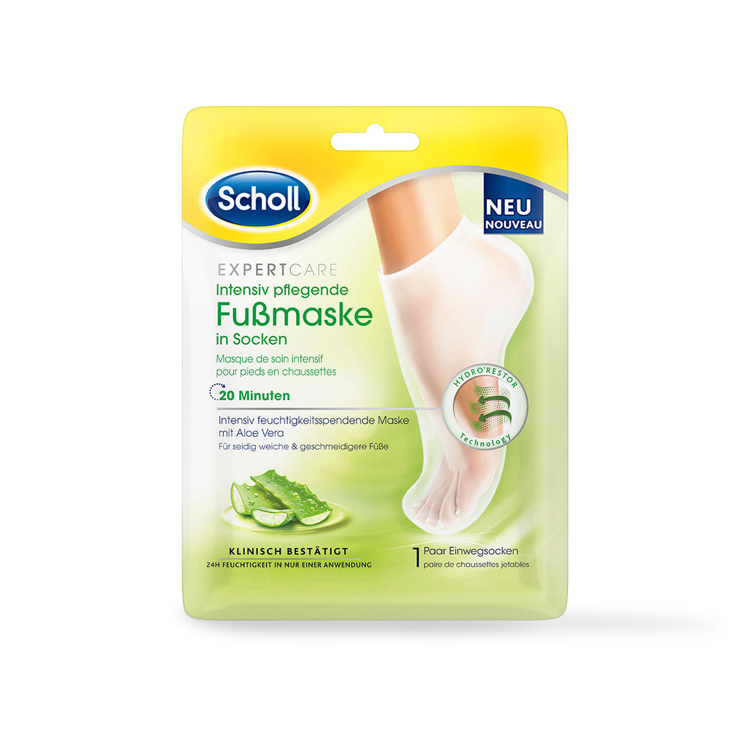 Scholl Site DE Care Scholl ExpertCare intensiv pflegende Fußmaske in Socken – intensiv feuchtigkeitspendende Maske mit Aloe Vera