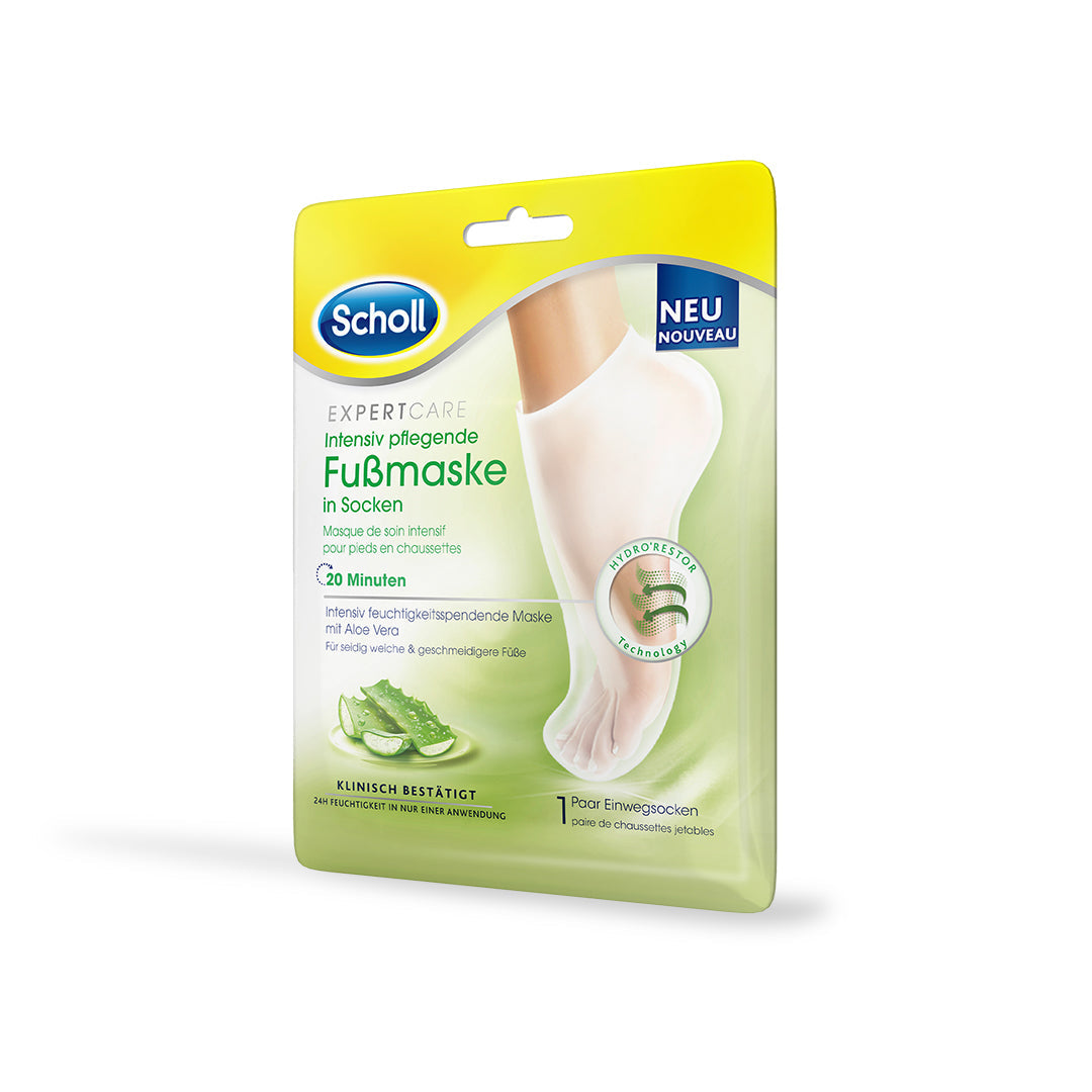 Scholl Site DE Care Scholl ExpertCare intensiv pflegende Fußmaske in Socken – intensiv feuchtigkeitspendende Maske mit Aloe Vera