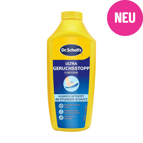 Scholl DE Aid Dr. Scholl’s Ultra Geruchsstopp Fußpuder mit Sweat Max Technologie