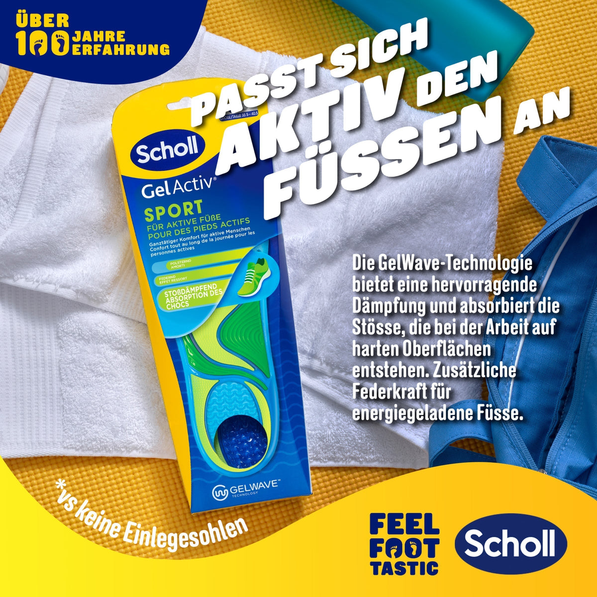 Scholl DE Insoles 35.5 - 40.5 GelActiv™ Sport Einlegesohlen Frauen