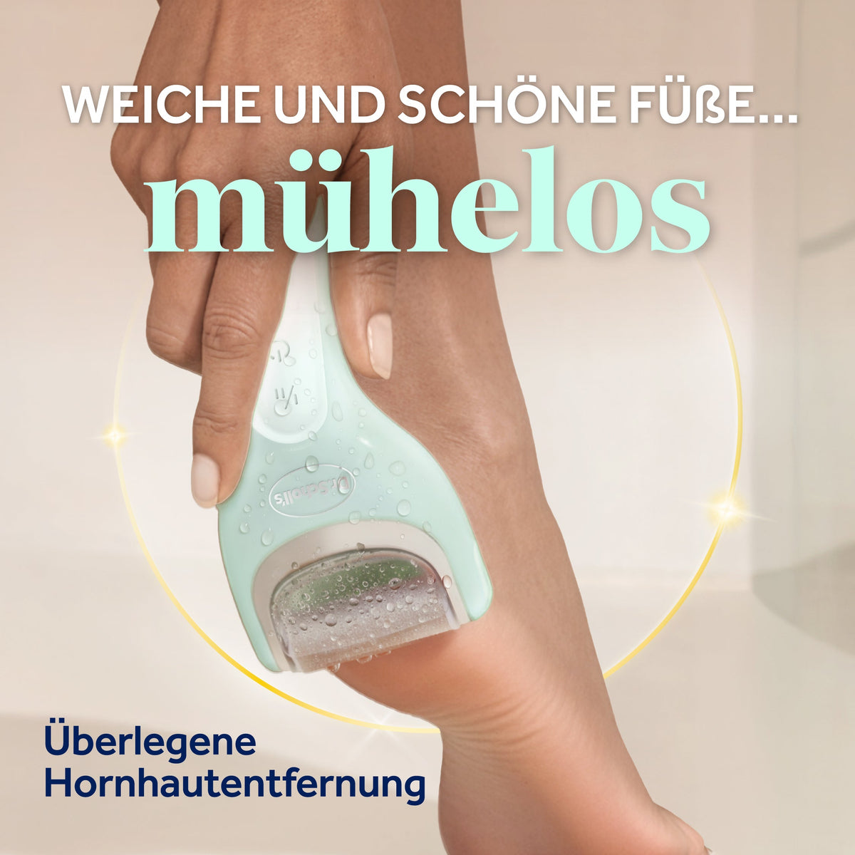 Scholl Site DE Care Dr. Scholl’s Pedi Perfect Pro Wasserdichter, Wiederaufladbarer, Elektrischer Fußhornhautentferner mit x3 Rollenköpfen